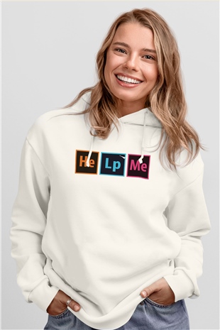 Grafiker Beyaz Unisex Kapüşonlu Sweatshirt