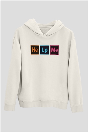 Grafiker Beyaz Unisex Kapüşonlu Sweatshirt