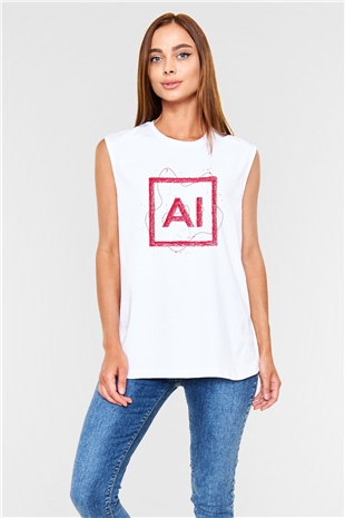 Grafiker Beyaz Unisex Kolsuz Tişört
