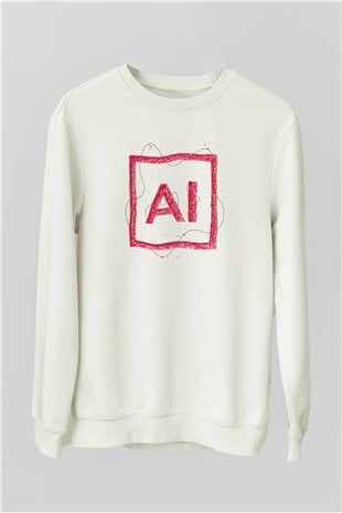 Grafiker Beyaz Unisex Sweatshirt
