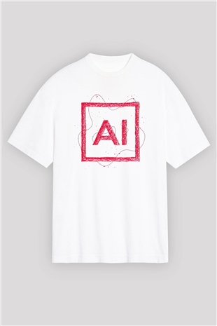 Grafiker Beyaz Oversize Tişört Oversize T-shirt - TişörtFabrikası