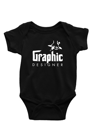 Grafiker Siyah Bebek Body - Zıbın