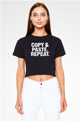 Grafiker Siyah  Crop Top Tişört