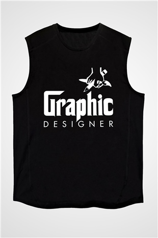 Grafiker Siyah Unisex Kolsuz Tişört