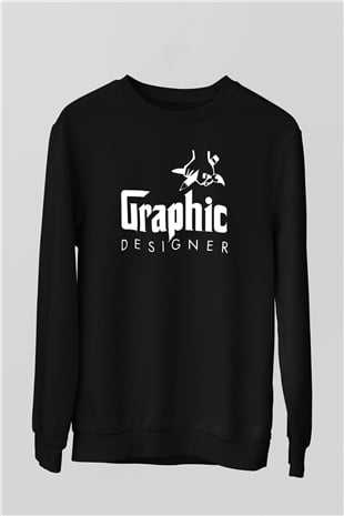 Grafiker Siyah Unisex Sweatshirt