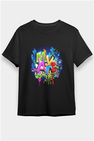 Grafiker Siyah Unisex Tişört T-Shirt - TişörtFabrikası