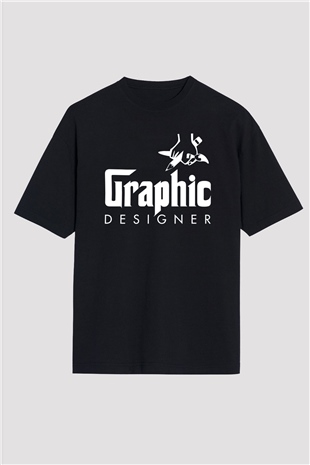 Grafiker Siyah Oversize Tişört Oversize T-shirt - TişörtFabrikası