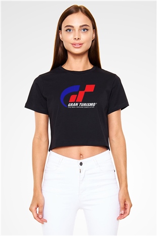 Gran Turismo Siyah  Crop Top Tişört