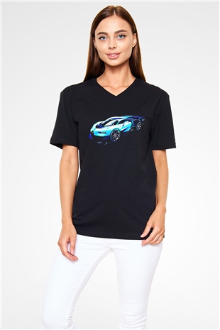 Gran Turismo Siyah Unisex V Yaka Tişört