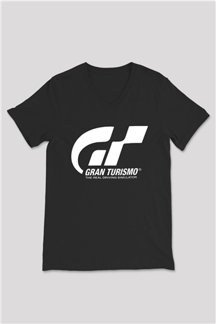 Gran Turismo Siyah Unisex V Yaka Tişört