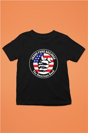 Grand Funk Railroad Baskılı Siyah Unisex Çocuk Tişört