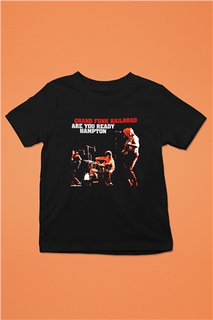 Grand Funk Railroad Baskılı Siyah Unisex Çocuk Tişört