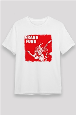 Grand Funk Railroad Baskılı Unisex Beyaz Tişört