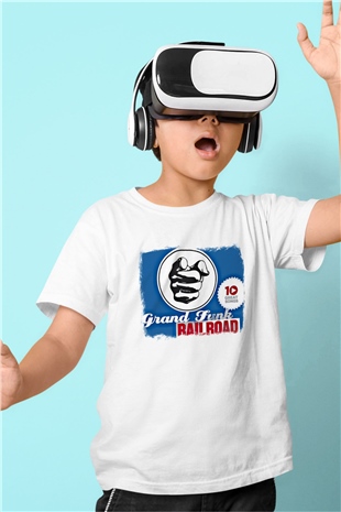 Grand Funk Railroad Baskılı Unisex Beyaz Çocuk Tişört