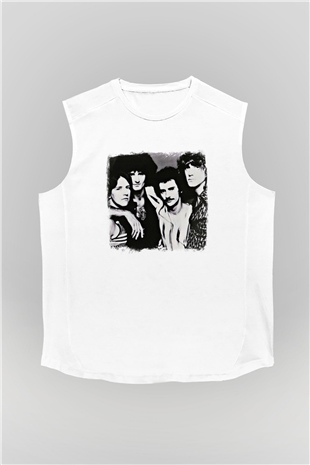Grand Funk Railroad Baskılı Unisex Beyaz Kolsuz Tişört
