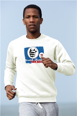 Grand Funk Railroad Baskılı Unisex Beyaz Sweatshirt