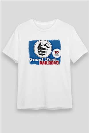 Grand Funk Railroad Baskılı Unisex Beyaz Tişört