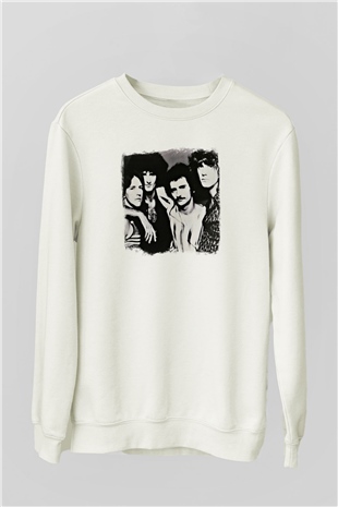 Grand Funk Railroad Baskılı Unisex Beyaz Sweatshirt
