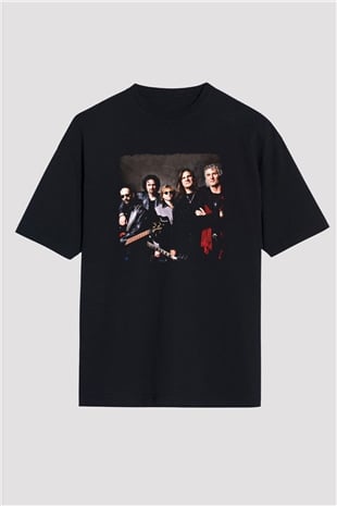 Grand Funk Railroad Baskılı Unisex Siyah Oversize Tişört