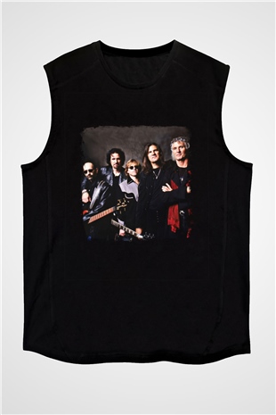 Grand Funk Railroad Baskılı Unisex Siyah Kolsuz Tişört