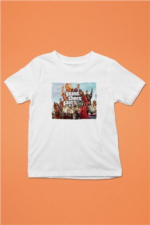 Grand Theft Auto Beyaz Unisex Çocuk Tişört