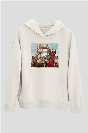 Grand Theft Auto Beyaz Unisex Hoodie
