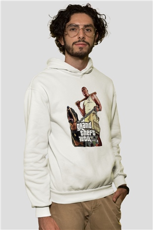 Grand Theft Auto Beyaz Unisex Hoodie