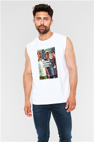 Grand Theft Auto Beyaz Unisex Kolsuz Tişört