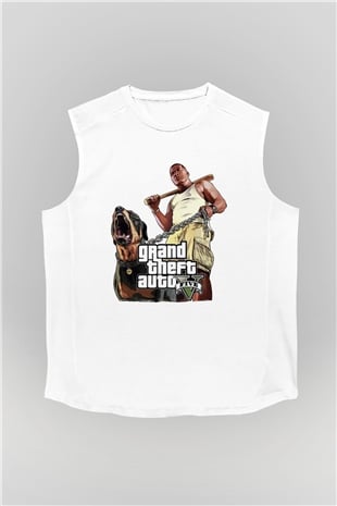 Grand Theft Auto Beyaz Unisex Kolsuz Tişört