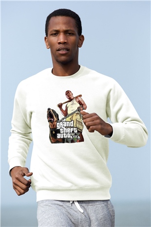 Grand Theft Auto Beyaz Unisex Sweatshirt