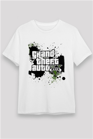 Grand Theft Auto Beyaz Unisex Tişört T-Shirt