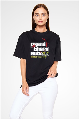 Grand Theft Auto Beyaz Oversize Tişört Oversize T-shirt