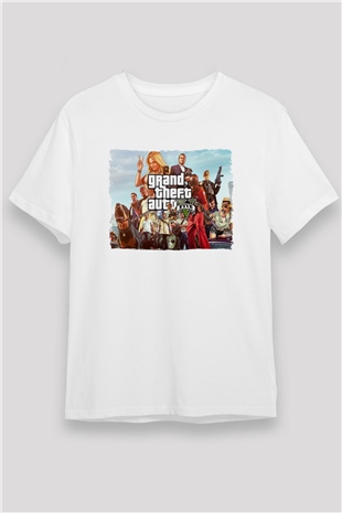 Grand Theft Auto Beyaz Unisex Tişört T-Shirt