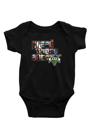 Grand Theft Auto Siyah Bebek Body - Zıbın