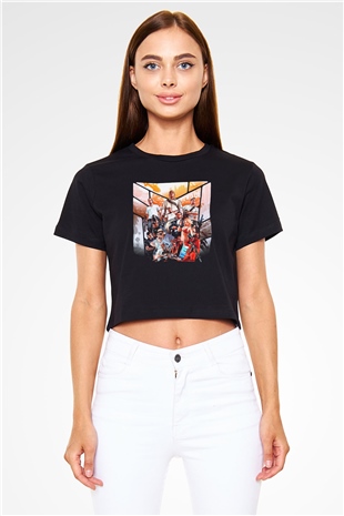 Grand Theft Auto Siyah  Crop Top Tişört