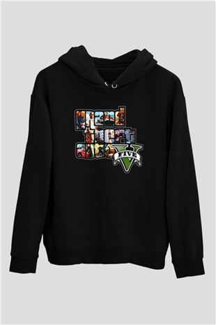 Grand Theft Auto Siyah Unisex Hoodie