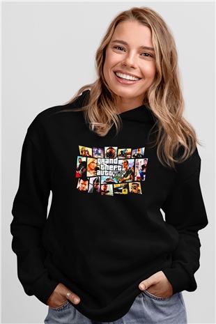 Grand Theft Auto Siyah Unisex Hoodie