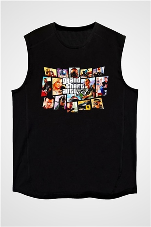 Grand Theft Auto Siyah Unisex Kolsuz Tişört