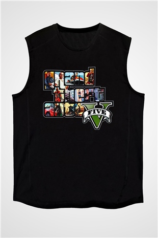 Grand Theft Auto Siyah Unisex Kolsuz Tişört