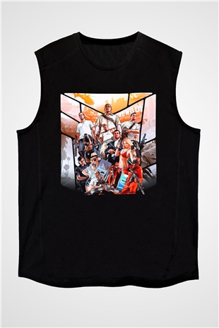 Grand Theft Auto Siyah Unisex Kolsuz Tişört
