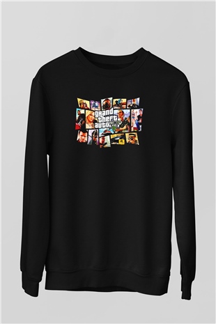 Grand Theft Auto Siyah Unisex Sweatshirt