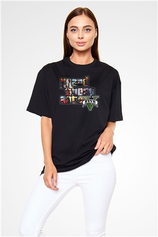 Grand Theft Auto Siyah Oversize Tişört Oversize T-shirt