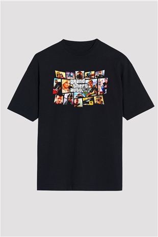 Grand Theft Auto Siyah Oversize Tişört Oversize T-shirt