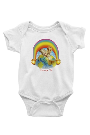 Grateful Dead Baskılı Beyaz Unisex Bebek Body - Zıbın