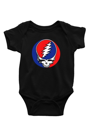 Grateful Dead Baskılı Siyah Bebek Body - Zıbın
