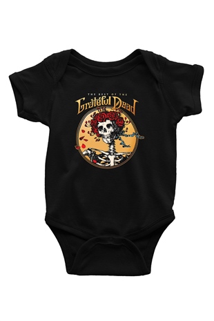 Grateful Dead Baskılı Siyah Bebek Body - Zıbın