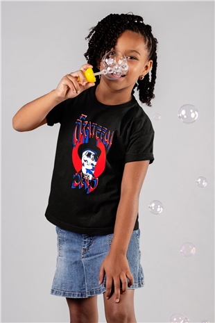 Grateful Dead Baskılı Siyah Unisex Çocuk Tişört
