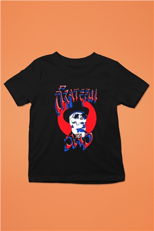 Grateful Dead Baskılı Siyah Unisex Çocuk Tişört