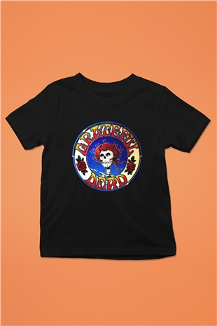 Grateful Dead Baskılı Siyah Unisex Çocuk Tişört