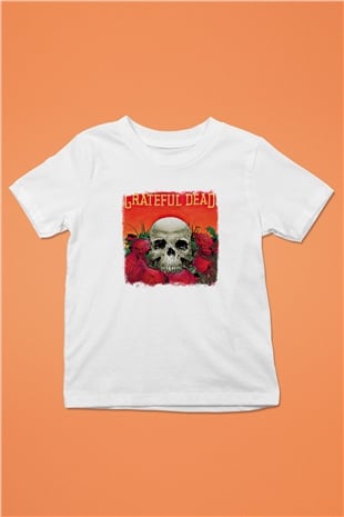 Grateful Dead Baskılı Unisex Beyaz Çocuk Tişört
